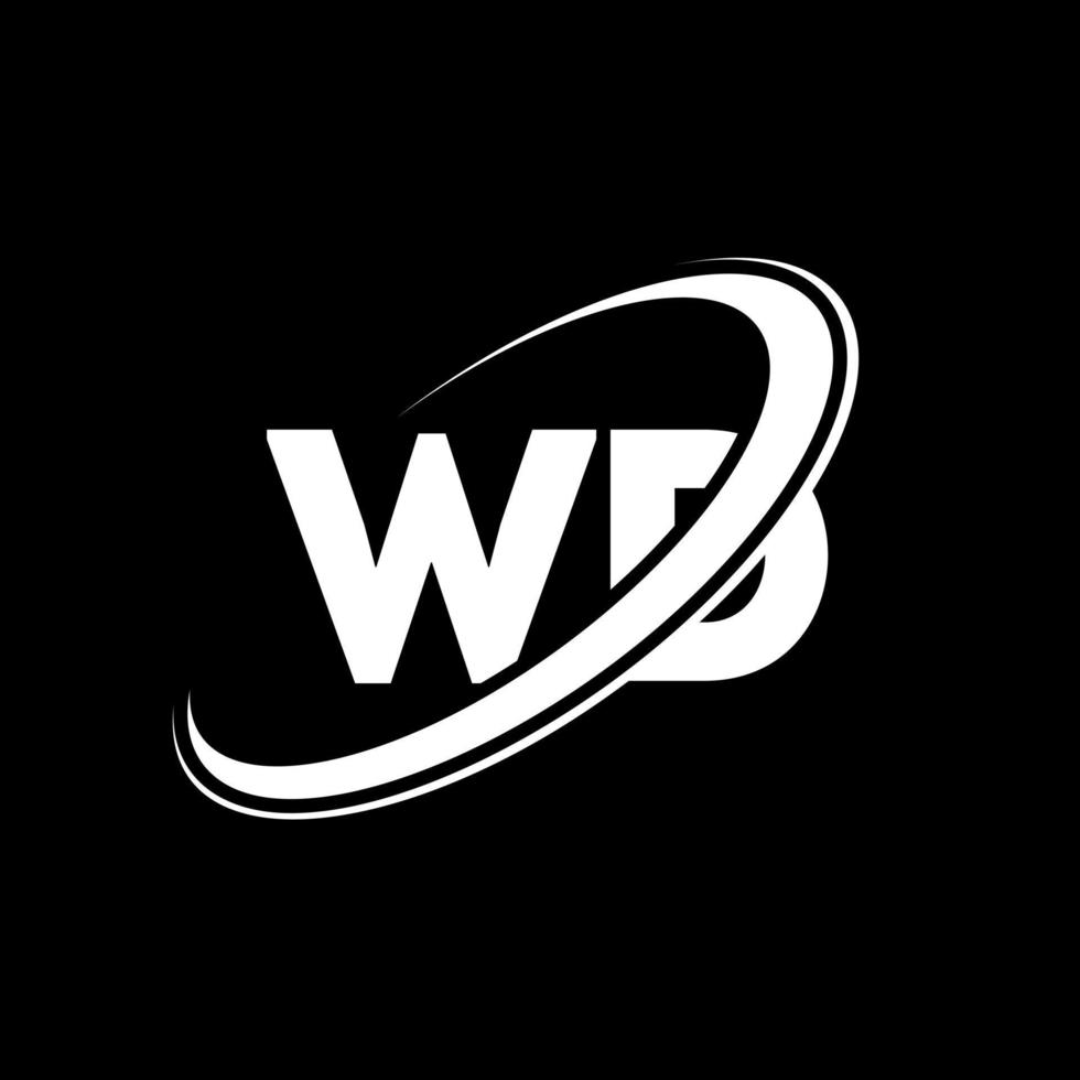 diseño del logotipo de la letra wd wd. letra inicial wd círculo vinculado en mayúsculas logo monograma rojo y azul. logotipo de wd, diseño de wd. wd, wd vector