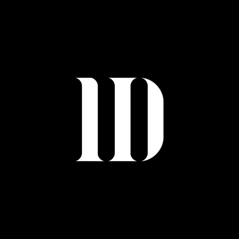 ID I D letter logo design. Initial letter ID uppercase monogram logo white color. ID logo, I D design. ID, I D vector