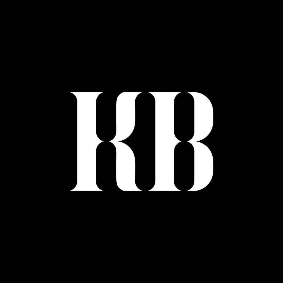 KB K B letter logo design. Initial letter KB uppercase monogram logo white color. KB logo, K B design. KB, K B vector