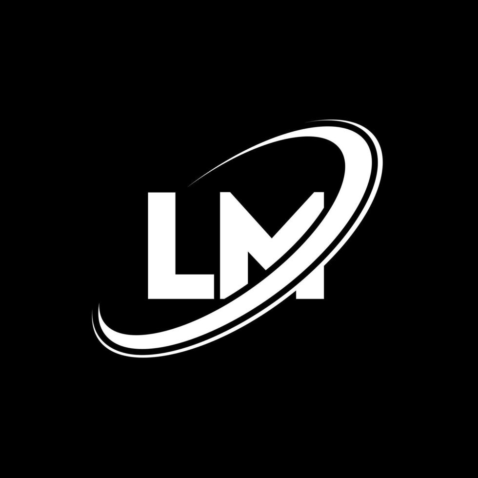 Diseño del logotipo de la letra lm lm. letra inicial lm círculo vinculado en mayúsculas logotipo del monograma rojo y azul. logotipo de película, diseño de película. yo, yo vector