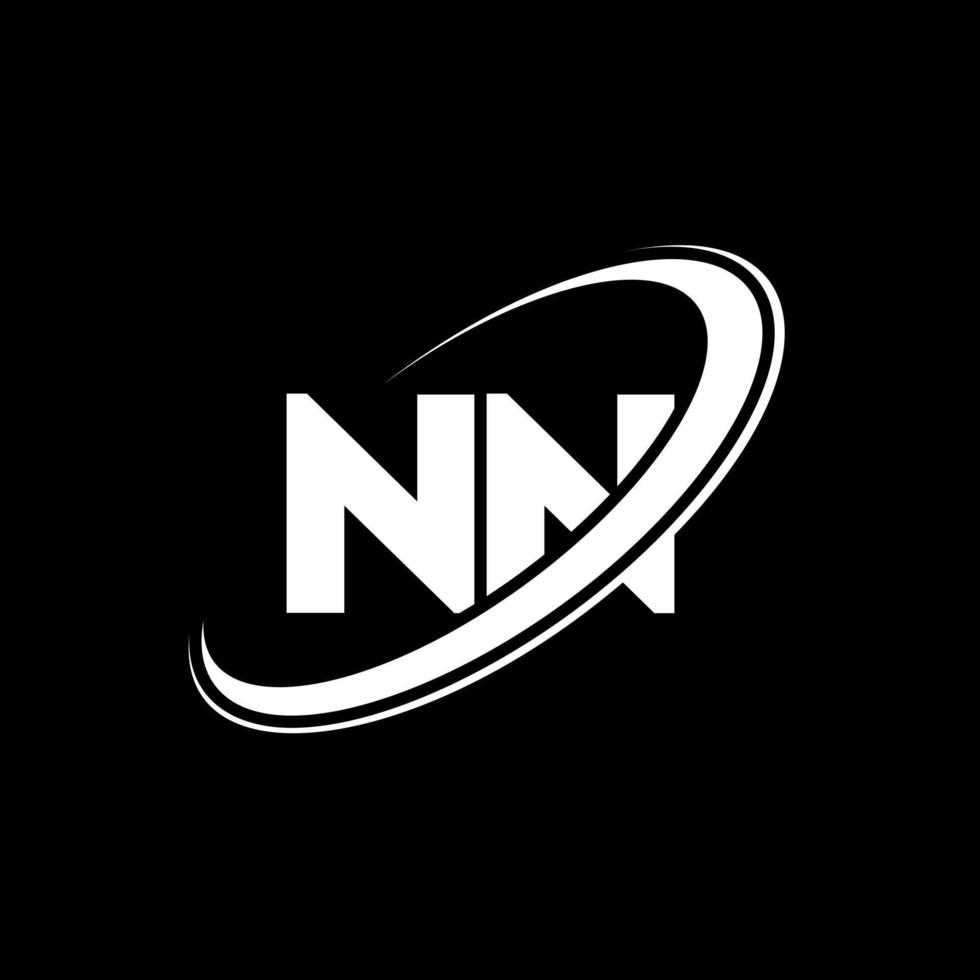 diseño del logotipo de la letra nn nn. letra inicial nn círculo vinculado en mayúsculas logo monograma rojo y azul. logotipo nn, diseño nn. nn, nn vector