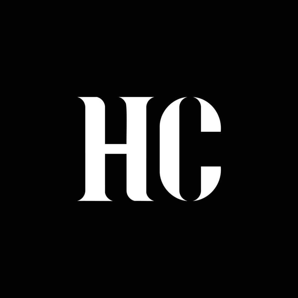 diseño del logotipo de la letra hc hc. letra inicial hc logotipo monograma en mayúsculas color blanco. logotipo hc, diseño hc. hc, hc vector
