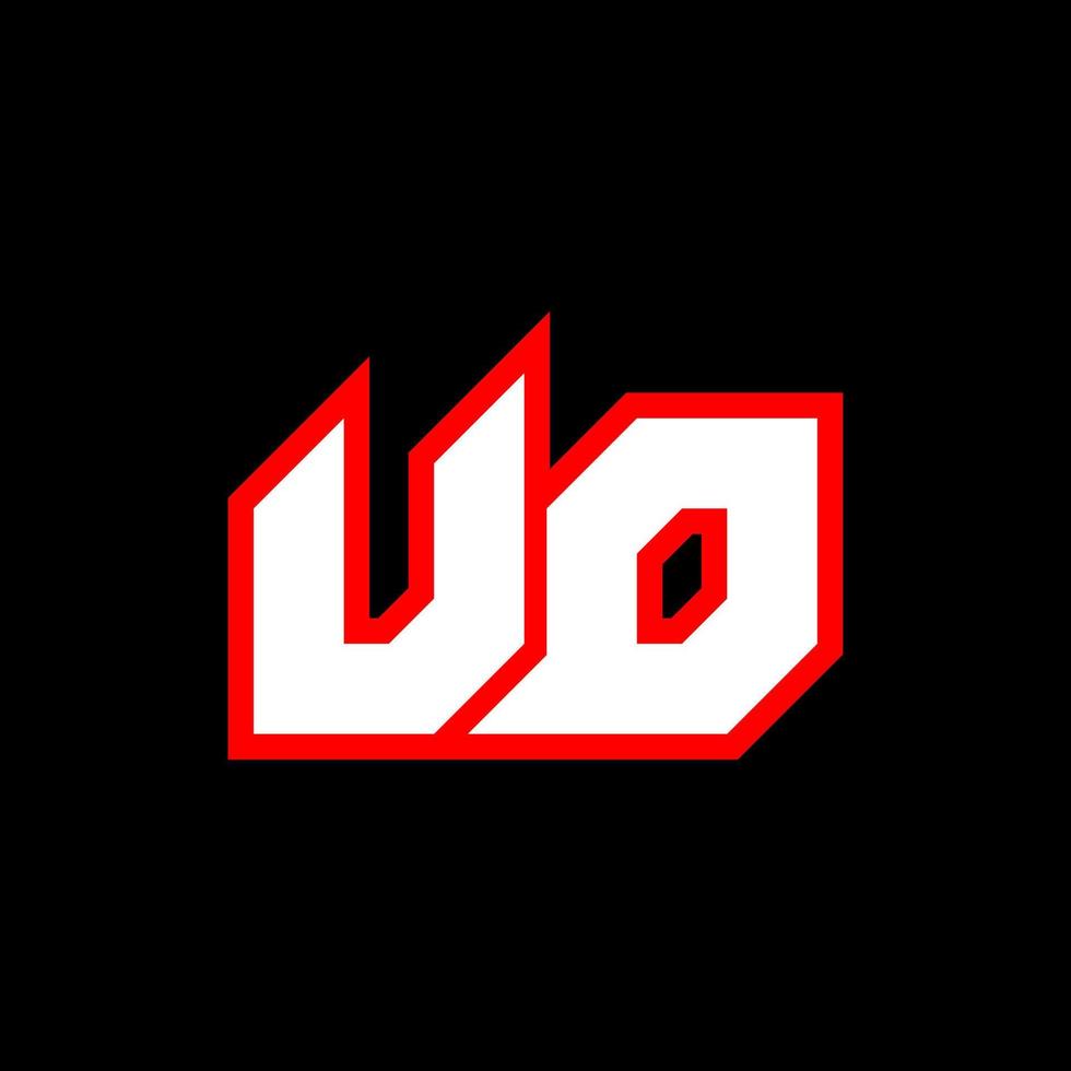 UD logo design, initial UD letter design with sci-fi style. UD logo for game, esport, Technology, Digital, Community or Business. U D sport modern Italic alphabet font. Typography urban style fonts. vector