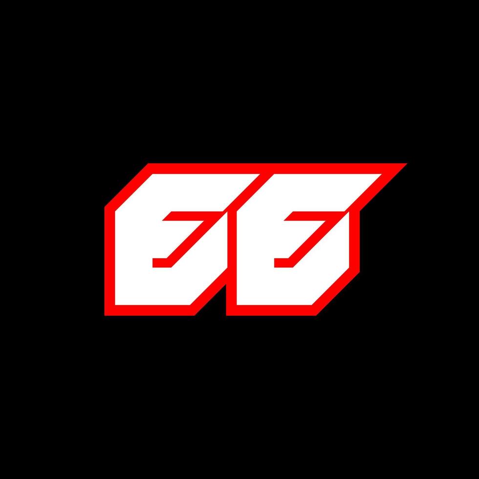 EE logo design, initial EE letter design with sci-fi style. EE logo for game, esport, Technology, Digital, Community or Business. E E sport modern Italic alphabet font. Typography urban style fonts. vector