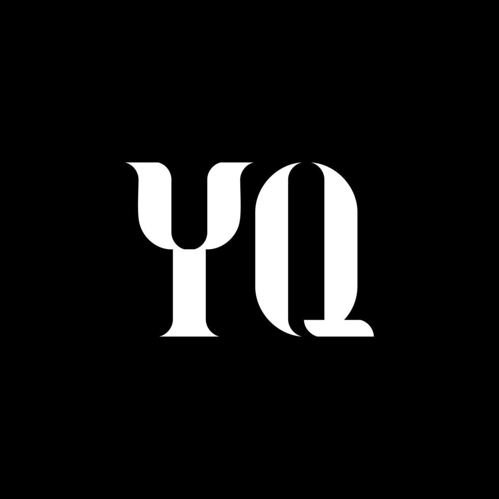 YQ Y Q letter logo design. Initial letter YQ uppercase monogram logo white color. YQ logo, Y Q design. YQ, Y Q vector