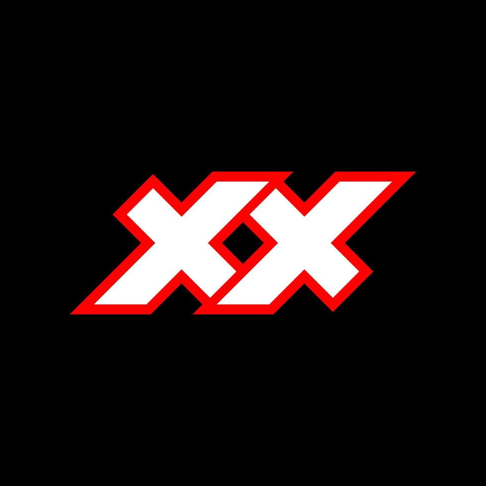 XX logo design, initial XX letter design with sci-fi style. XX logo for game, esport, Technology, Digital, Community or Business. X X sport modern Italic alphabet font. Typography urban style fonts. vector