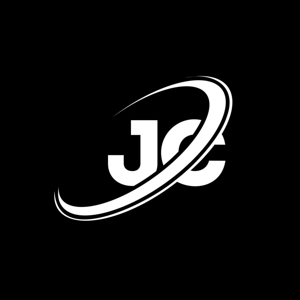 JC J C letter logo design. Initial letter JC linked circle uppercase monogram logo red and blue. JC logo, J C design. jc, j c vector