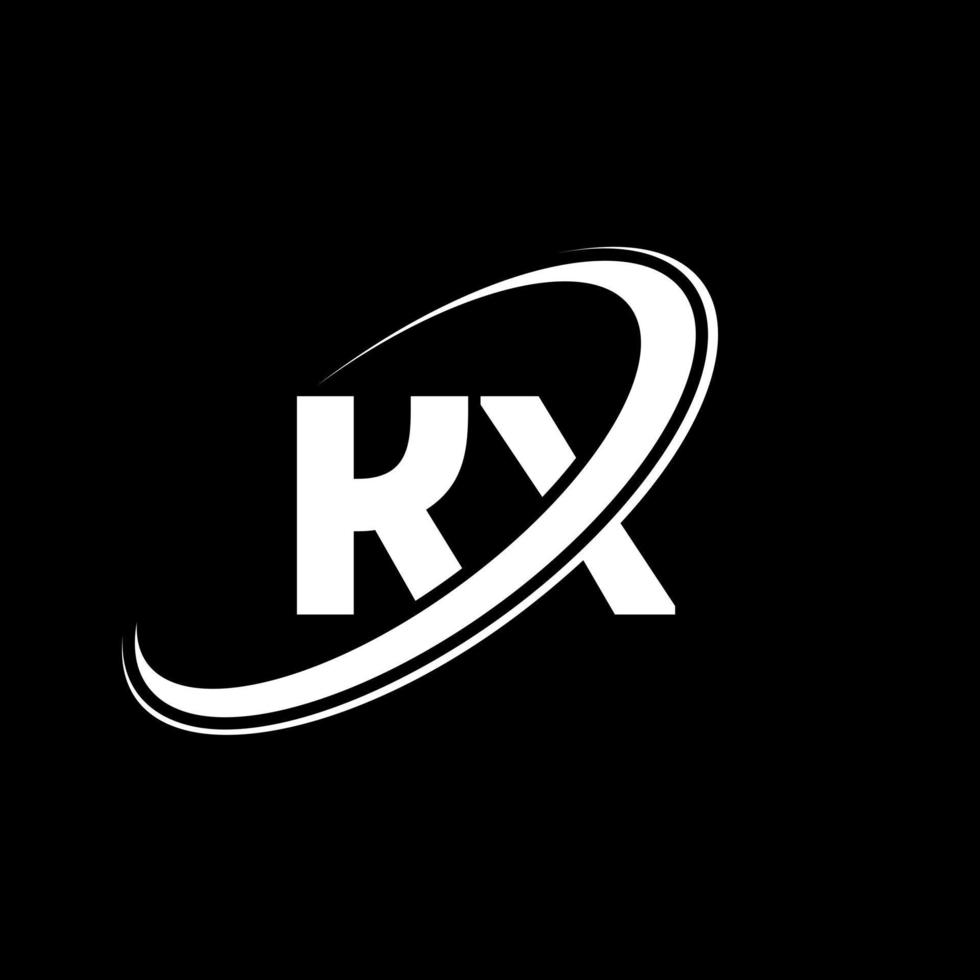 diseño del logotipo de la letra kx kx. letra inicial kx círculo vinculado en mayúsculas logo monograma rojo y azul. logotipo kx, diseño kx. kx, kx vector