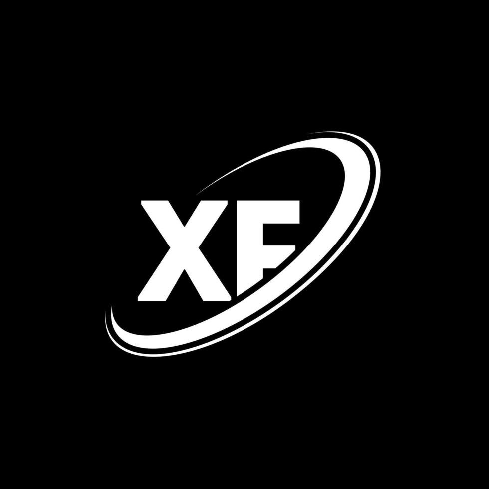 diseño del logotipo de la letra xf xf. letra inicial xf círculo vinculado en mayúsculas logo monograma rojo y azul. logotipo xf, diseño xf. xf, xf vector