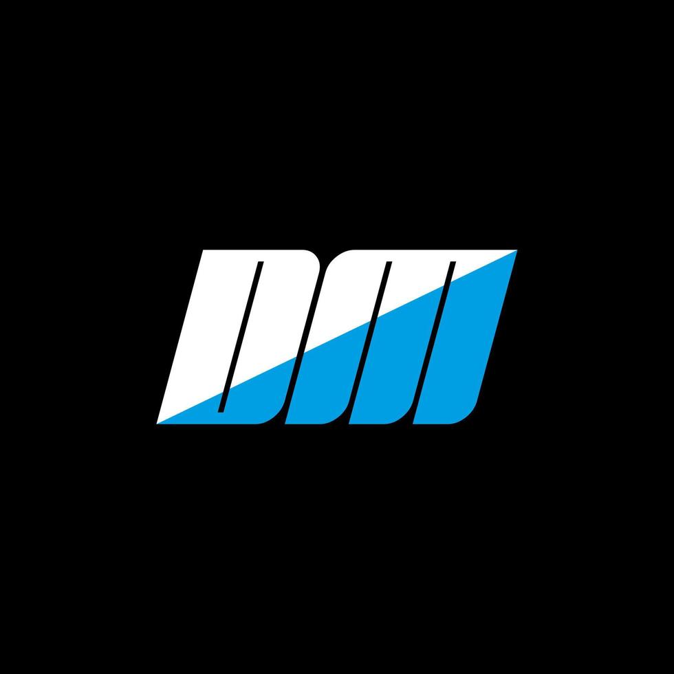 DM letter logo design on black background. DM creative initials letter logo concept. dm icon design. DM white and blue letter icon design on black background. D M vector