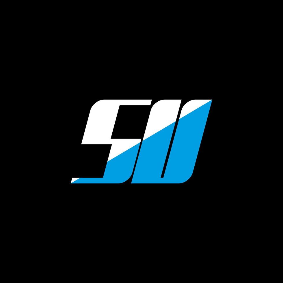 SU letter logo design on black background. SU creative initials letter logo concept. SU icon design. SU white and blue letter icon design on black background. S U vector