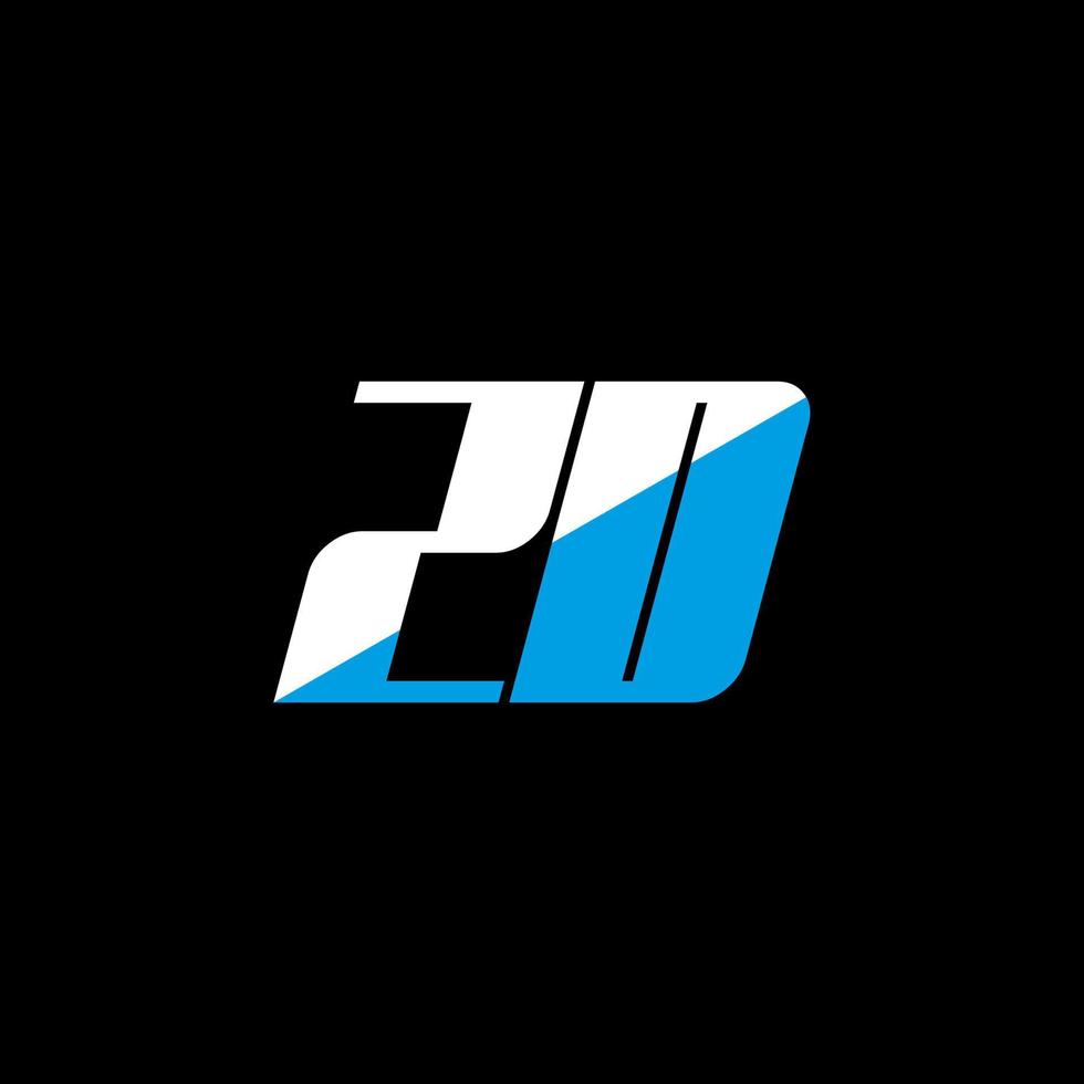 ZD letter logo design on black background. ZD creative initials letter logo concept. ZD icon design. ZD white and blue letter icon design on black background. Z D vector