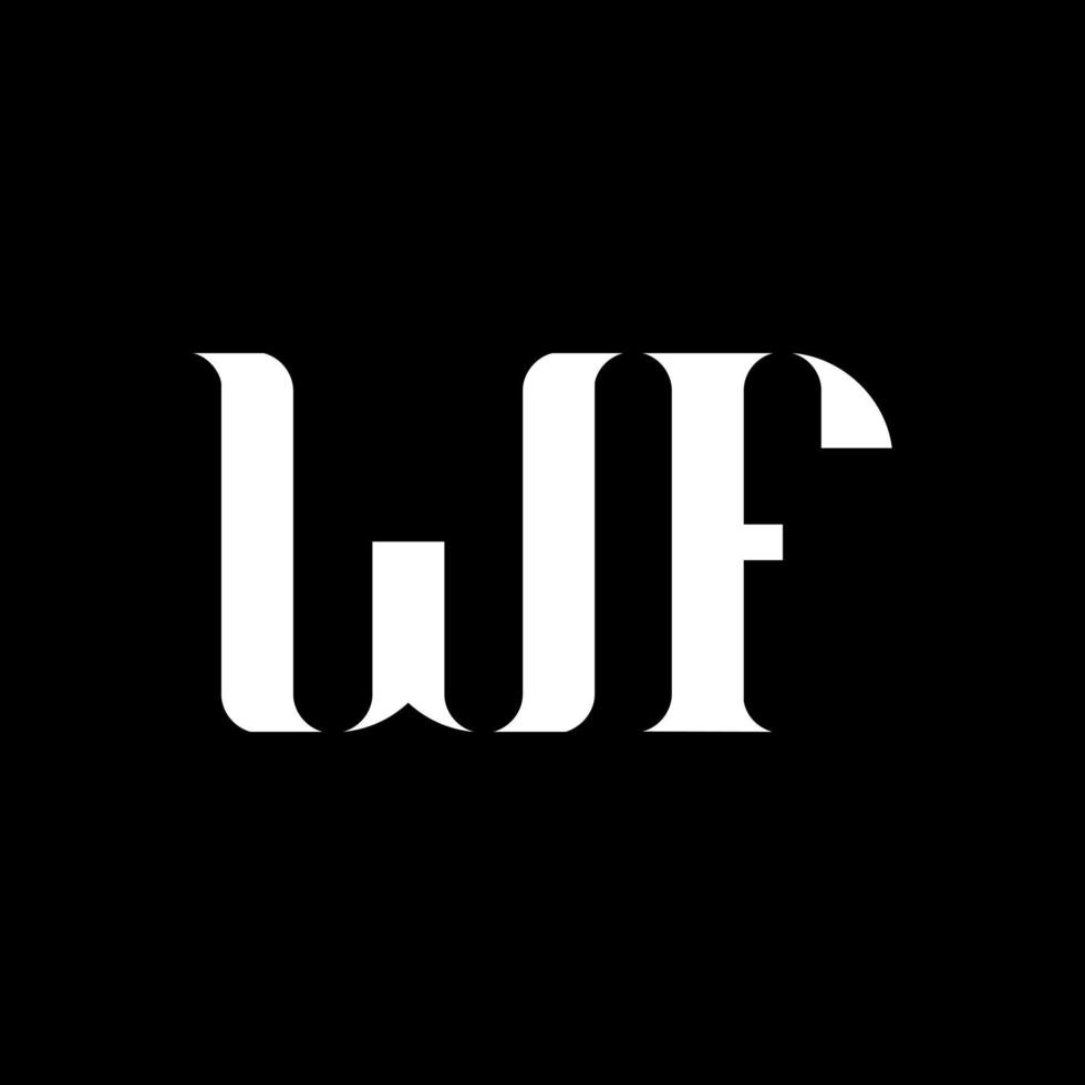 WF W F letter logo design. Initial letter WF linked circle uppercase monogram logo white color. WF logo, W F design. WF, W F vector