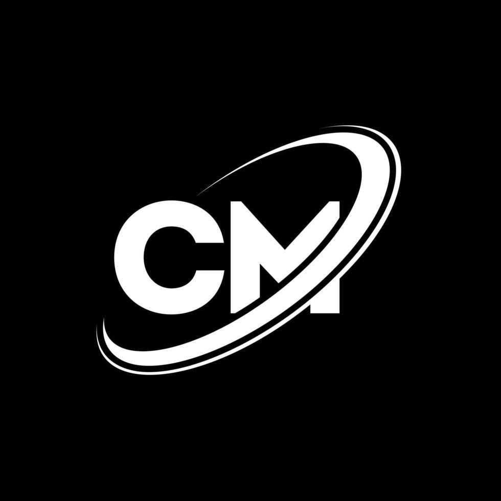 diseño de logotipo de letra cm cm. letra inicial cm círculo vinculado en mayúsculas logo monograma rojo y azul. logotipo cm, diseño cm. cm cm vector