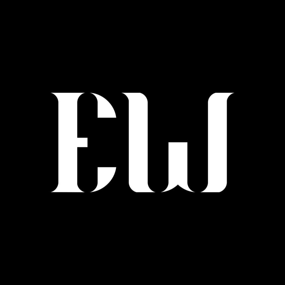EW E W letter logo design. Initial letter EW uppercase monogram logo white color. EW logo, E W design. EW, E W vector