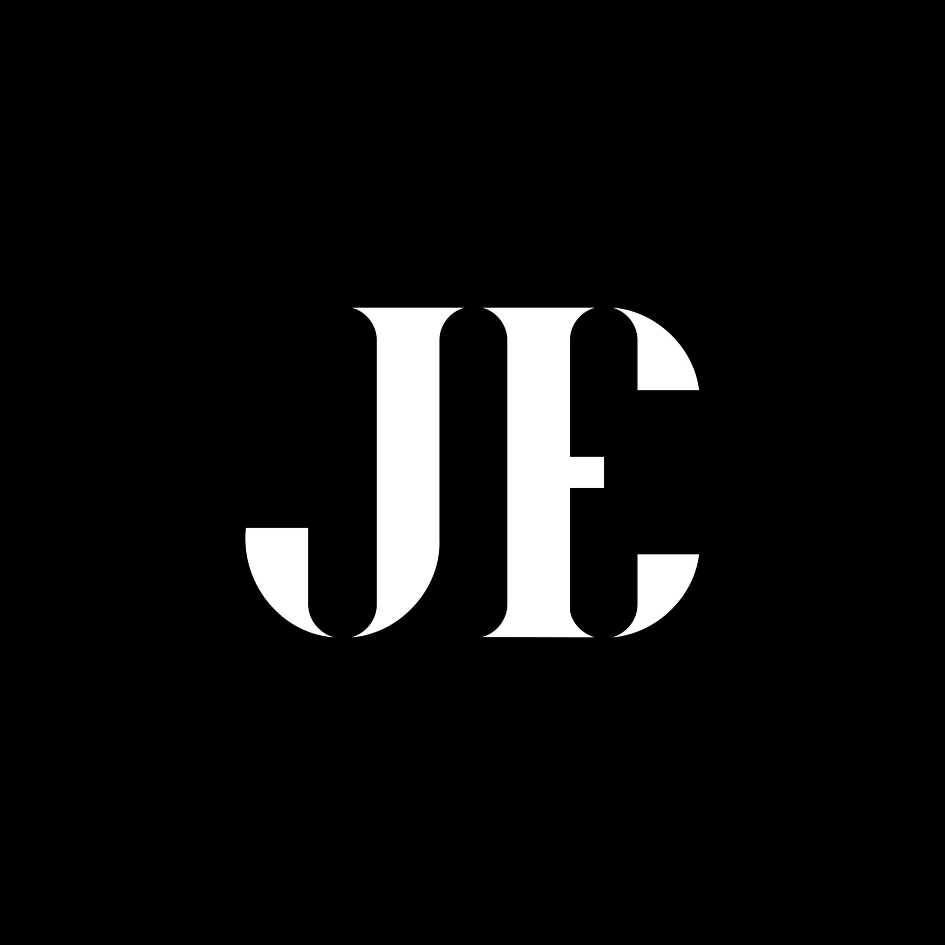 diseño del logotipo de la letra je je letra inicial je mayúscula
