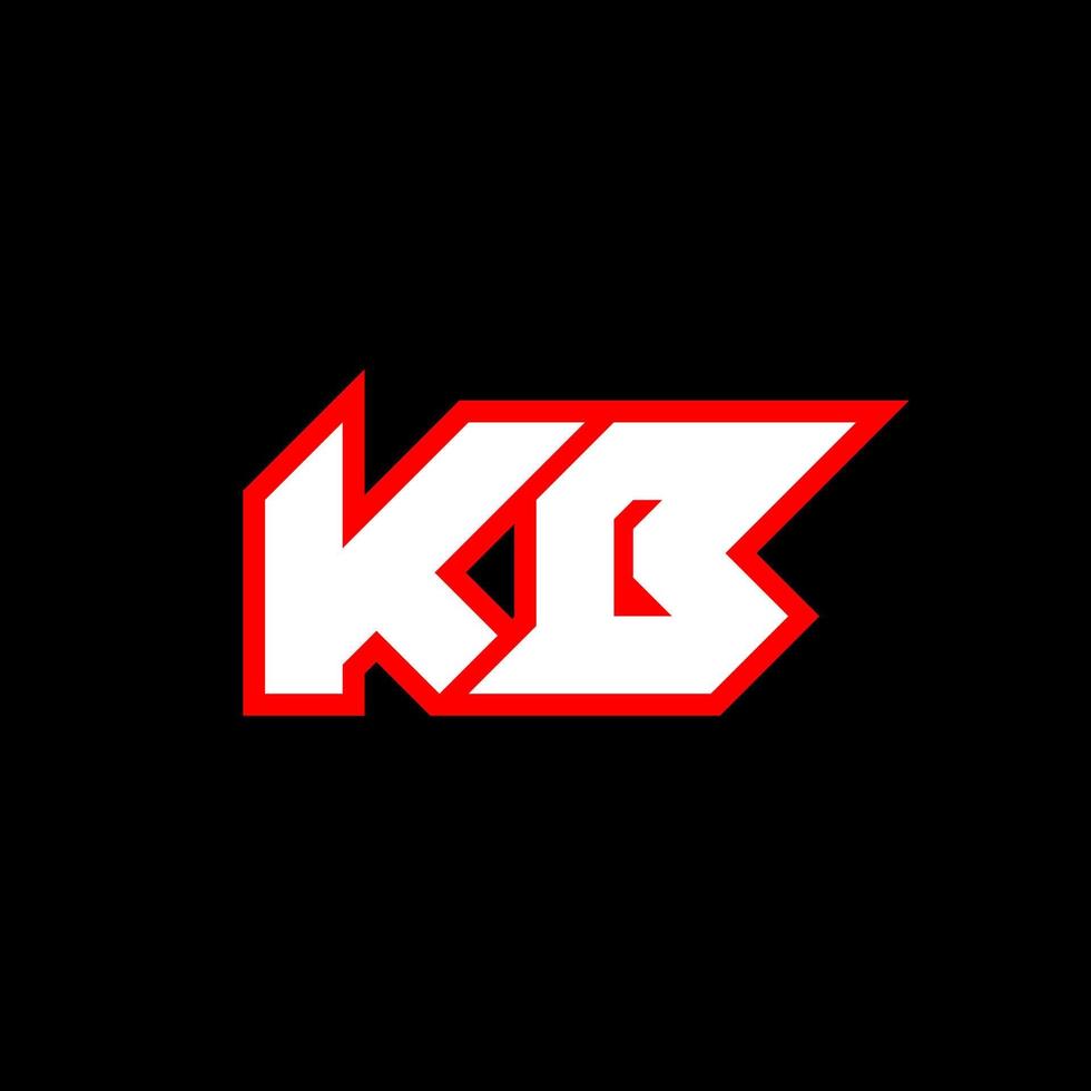 KB logo design, initial KB letter design with sci-fi style. KB logo for game, esport, Technology, Digital, Community or Business. K B sport modern Italic alphabet font. Typography urban style fonts. vector