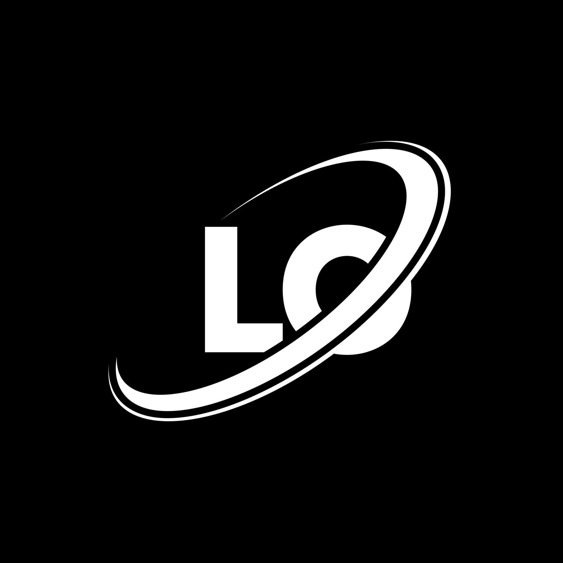 LO L O letter logo design. Initial letter LO linked circle uppercase