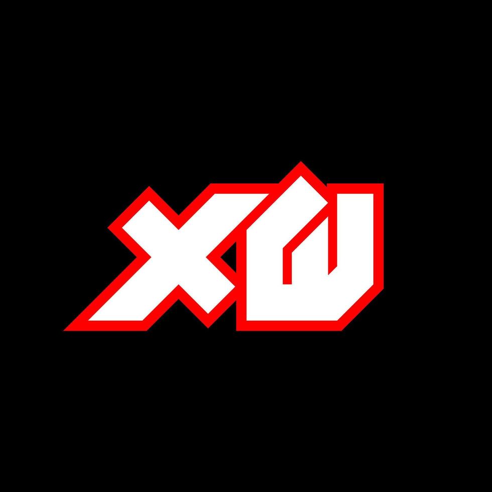 diseño del logotipo xw, diseño inicial de la letra xw con estilo de ciencia ficción. logotipo xw para juegos, deportes, tecnología, digital, comunidad o negocios. xw sport fuente de alfabeto cursiva moderna. fuentes tipográficas de estilo urbano. vector