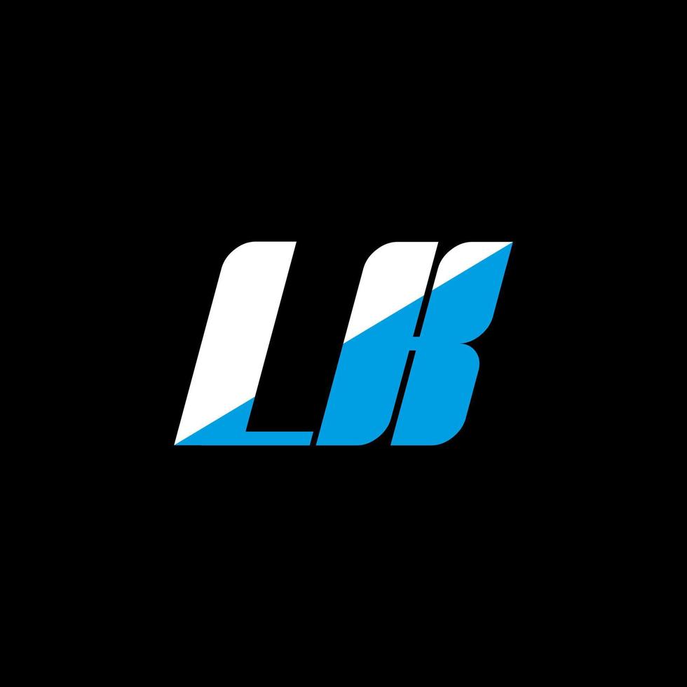 LK letter logo design on black background. LK creative initials letter logo concept. LK icon design. LK white and blue letter icon design on black background. L K vector