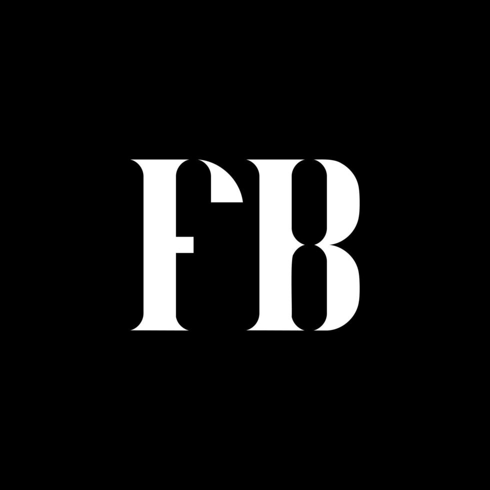 FB F B letter logo design. Initial letter FB uppercase monogram logo white color. FB logo, F B design. FB, F B vector