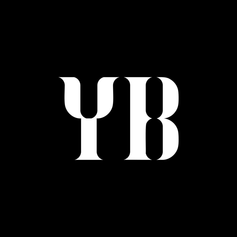 YB Y B letter logo design. Initial letter YB uppercase monogram logo white color. YB logo, Y B design. YB, Y B vector