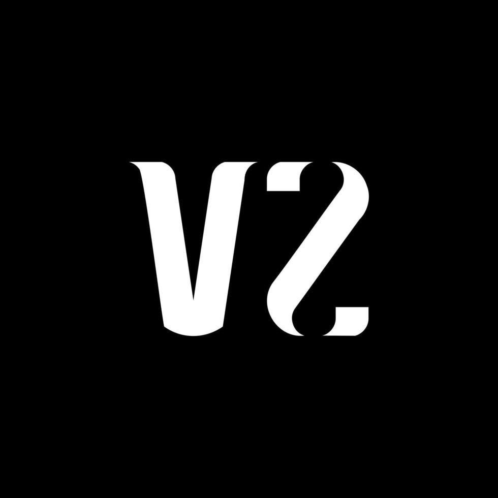 diseño del logotipo de la letra vz vz. letra inicial vz círculo vinculado en mayúsculas logotipo monograma color blanco. logotipo vz, diseño vz. vz, vz vector