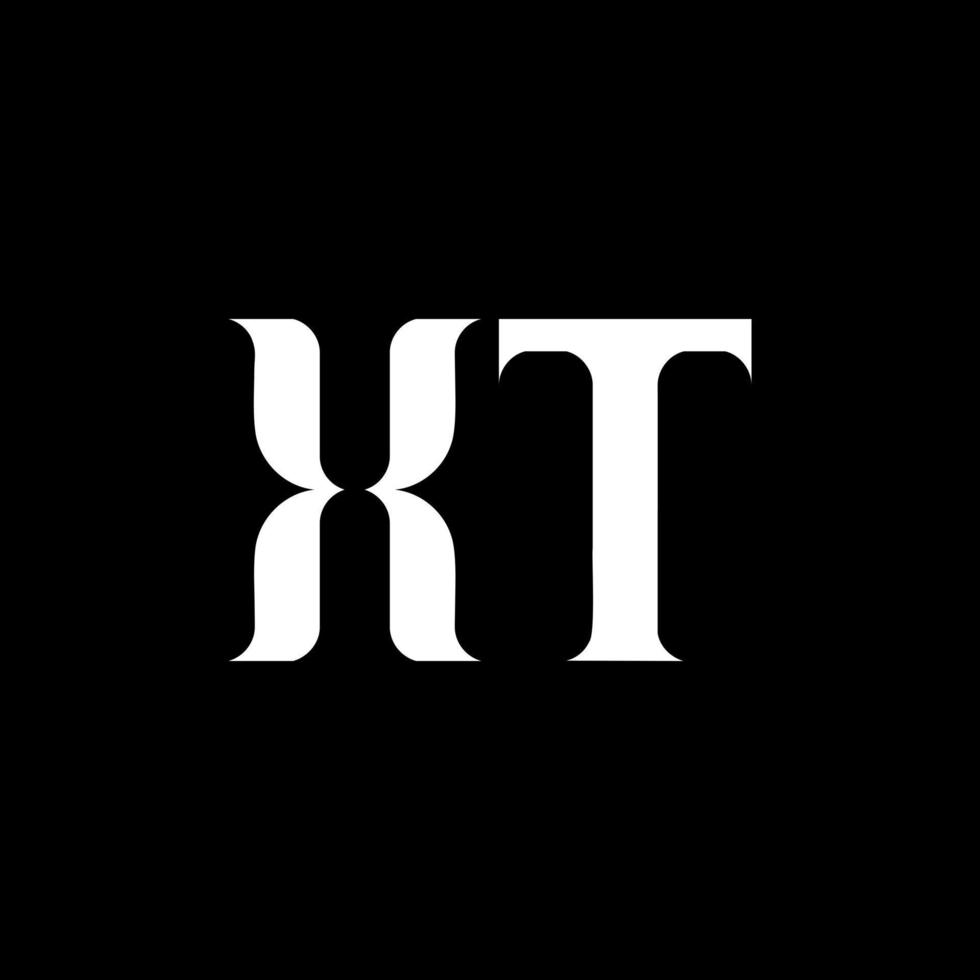 XT X T letter logo design. Initial letter XT uppercase monogram logo white color. XT logo, X T design. XT, X T vector