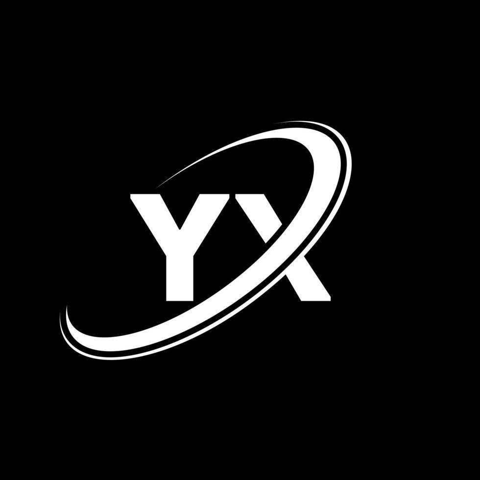 YX Y X letter logo design. Initial letter YX linked circle uppercase monogram logo red and blue. YX logo, Y X design. yx, y x vector