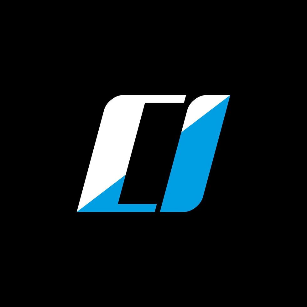 CI letter logo design on black background. CI creative initials letter logo concept. ci icon design. CI white and blue letter icon design on black background. C I vector