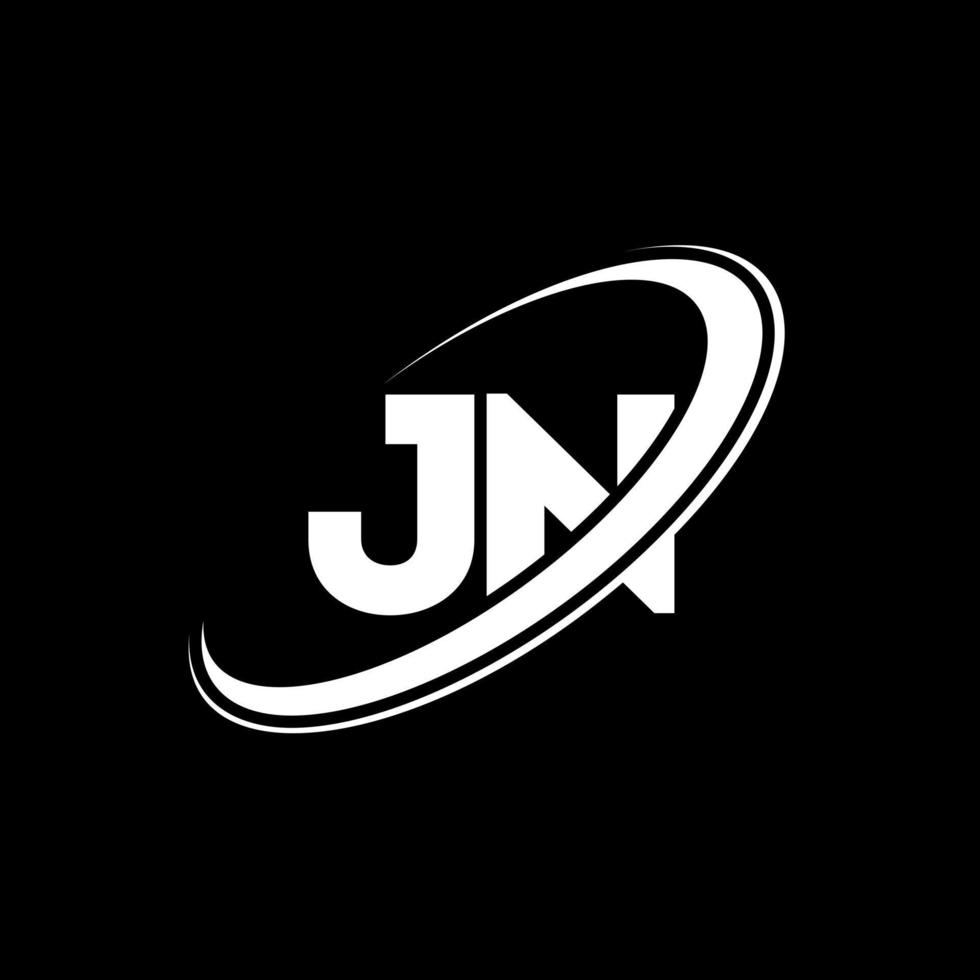 diseño del logotipo de la letra jn jn. letra inicial jn círculo vinculado en mayúsculas logo monograma rojo y azul. logotipo jn, diseño jn. jn, jn vector