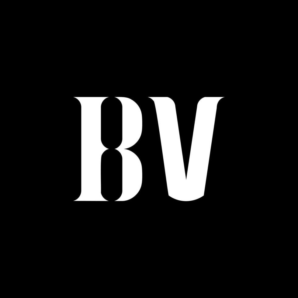 diseño del logotipo de la letra bv bv. letra inicial bv mayúscula monograma logo color blanco. logotipo bv, diseño bv. bv, bv vector