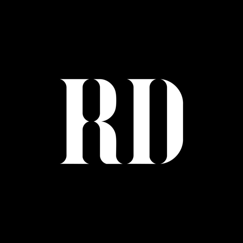 RD R D letter logo design. Initial letter RD uppercase monogram logo white color. RD logo, R D design. RD, R D vector