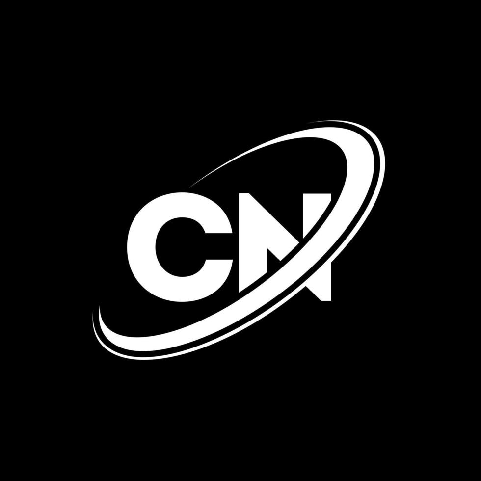 diseño del logotipo de la letra cn cn. letra inicial cn círculo vinculado en mayúsculas logo monograma rojo y azul. logotipo cn, diseño cn. cn, cn vector