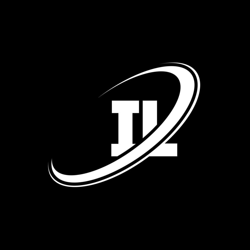 IL I L letter logo design. Initial letter IL linked circle uppercase monogram logo red and blue. IL logo, I L design. il, i l vector