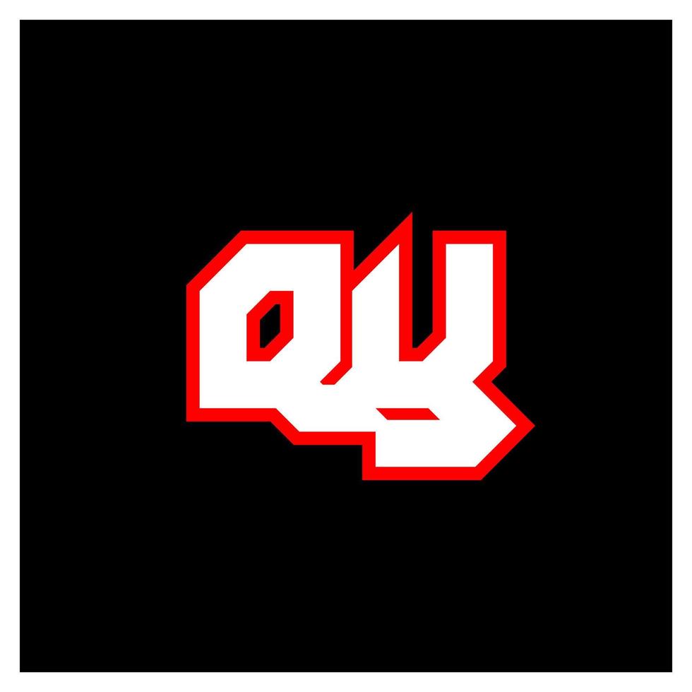 diseño de logotipo qy, diseño inicial de letra qy con estilo de ciencia ficción. logotipo qy para juegos, deportes, tecnología, digital, comunidad o negocio. qy sport fuente de alfabeto cursiva moderna. fuentes tipográficas de estilo urbano. vector