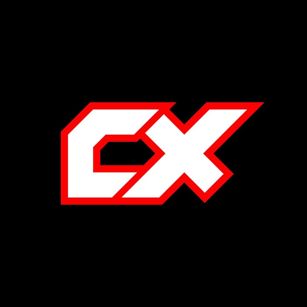 CX logo design, initial CX letter design with sci-fi style. CX logo for game, esport, Technology, Digital, Community or Business. C X sport modern Italic alphabet font. Typography urban style fonts. vector