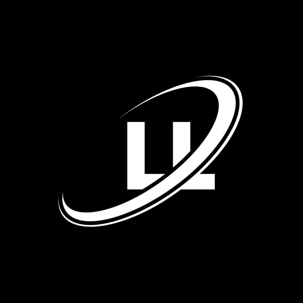 LL L L letter logo design. Initial letter LL linked circle uppercase monogram logo red and blue. LL logo, L L design. ll, l l vector