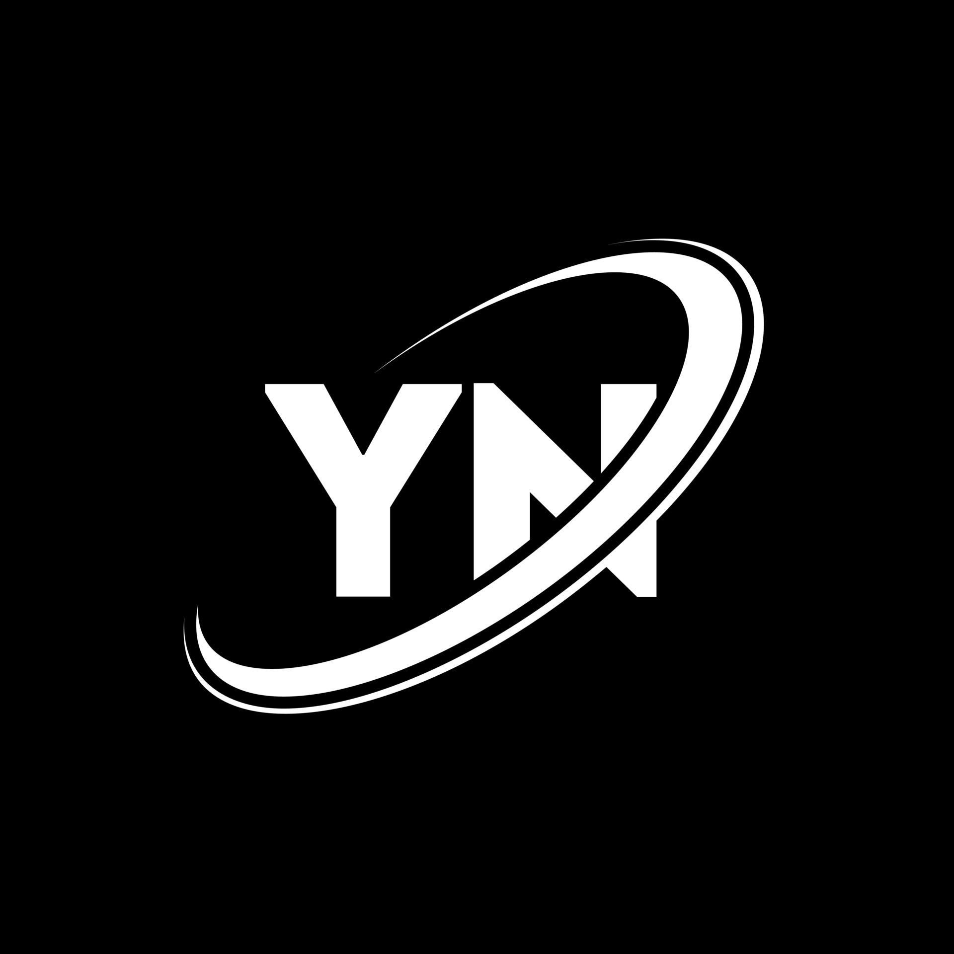 diseño del logotipo de la letra yn yn. letra inicial yn círculo