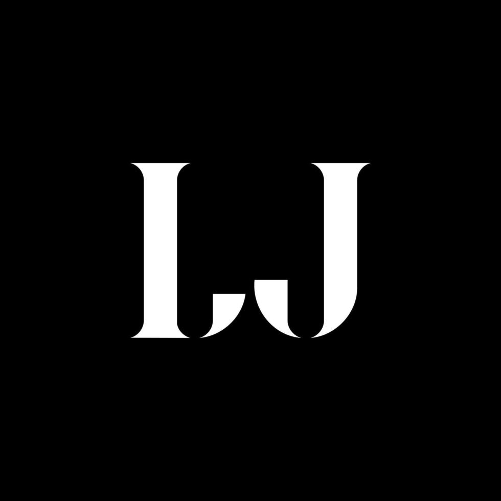 diseño del logotipo de la letra lj lj. letra inicial lj mayúscula monograma logo color blanco. logotipo de lj, diseño de lj. lj, lj vector