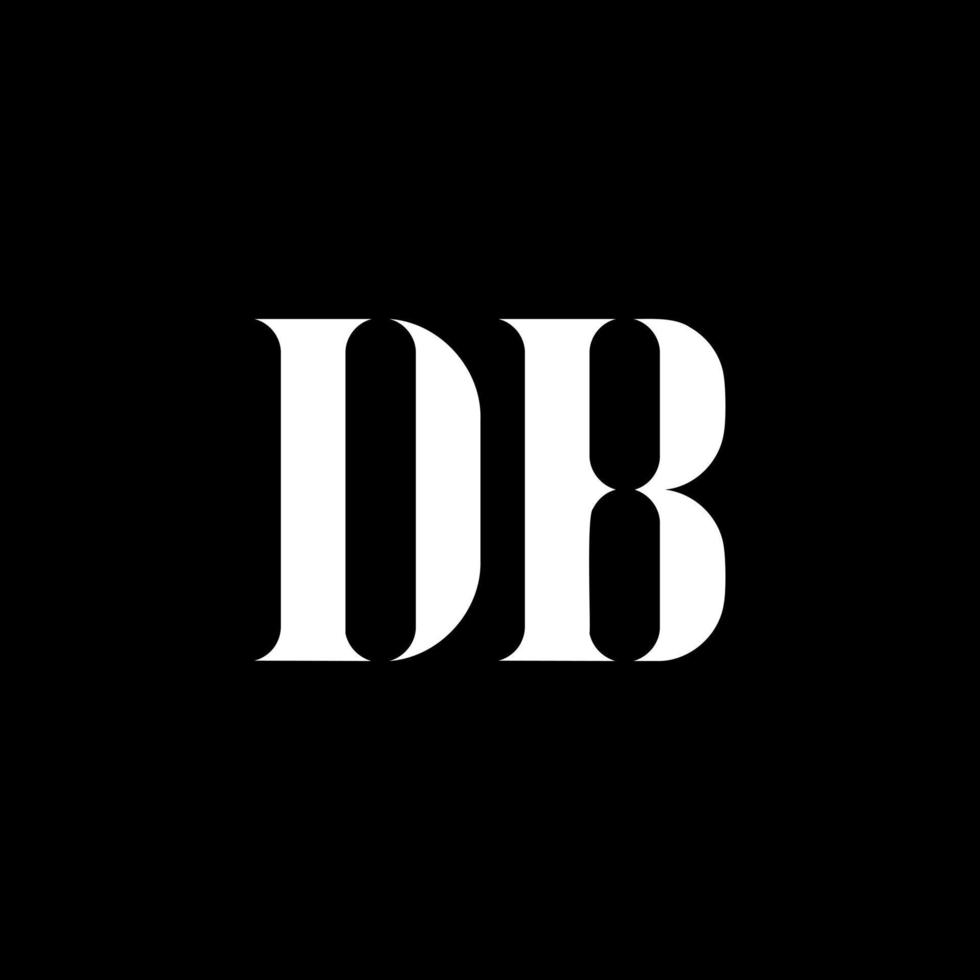 DB D B letter logo design. Initial letter DB uppercase monogram logo white color. DB logo, D B design. DB, D B vector