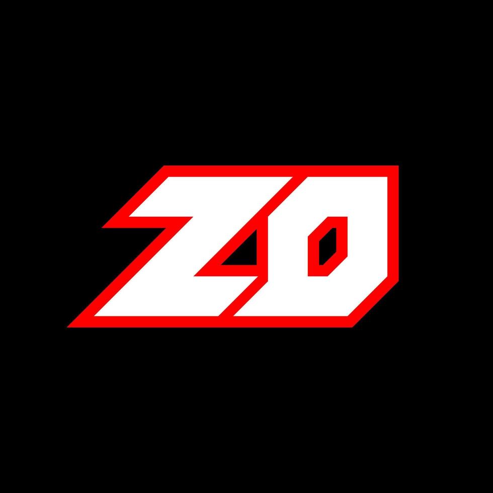 ZD logo design, initial ZD letter design with sci-fi style. ZD logo for game, esport, Technology, Digital, Community or Business. Z D sport modern Italic alphabet font. Typography urban style fonts. vector