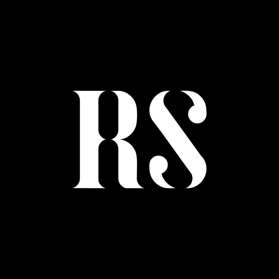 RS R S letter logo design. Initial letter RS uppercase monogram logo white color. RS logo, R S design. RS, R S vector