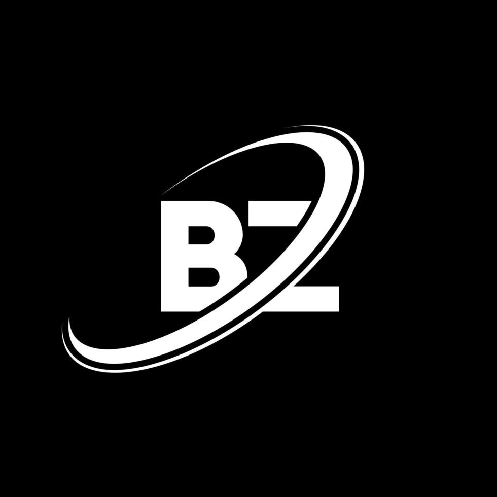 BZ B Z letter logo design. Initial letter BZ linked circle uppercase monogram logo red and blue. BZ logo, B Z design. bz, b z vector