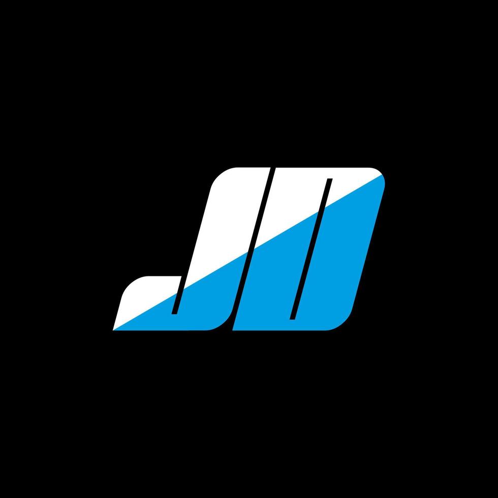 JD letter logo design on black background. JD creative initials letter logo concept. jd icon design. JD white and blue letter icon design on black background. J D vector