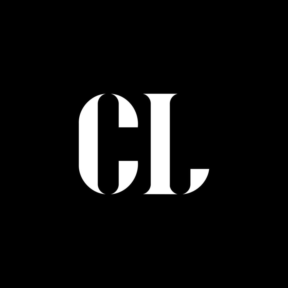 diseño del logotipo de la letra cl cl. letra inicial cl monograma en mayúsculas logo color blanco. logotipo cl, diseño cl. cl, cl vector