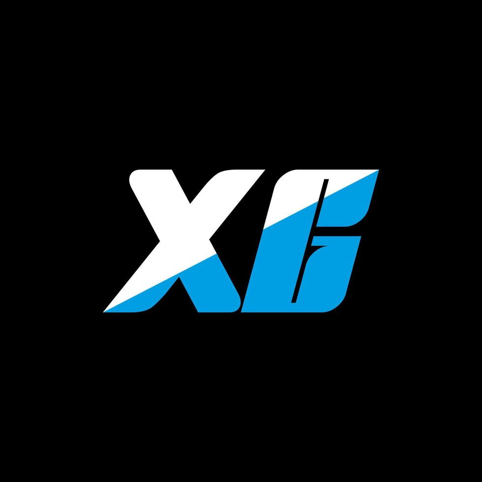 XG letter logo design on black background. XG creative initials letter logo concept. XG icon design. XG white and blue letter icon design on black background. X G vector