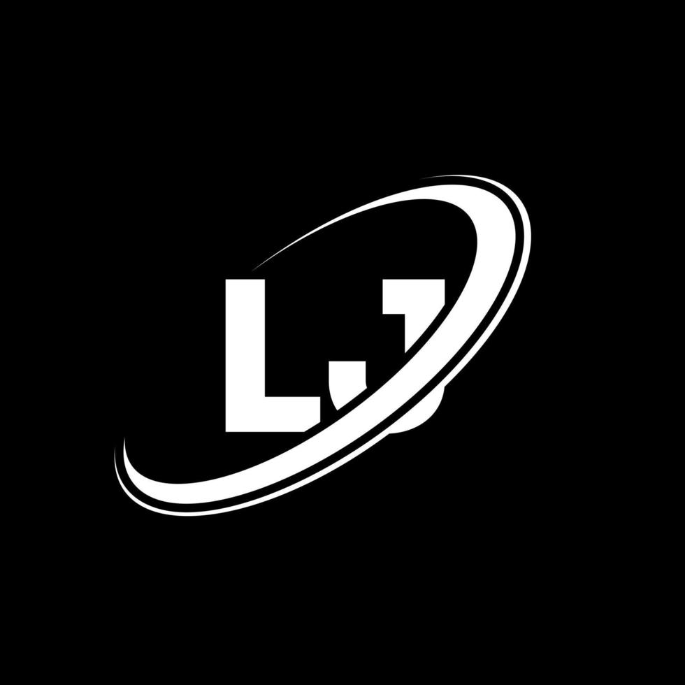 diseño del logotipo de la letra lj lj. letra inicial lj círculo vinculado en mayúsculas logotipo del monograma rojo y azul. logotipo de lj, diseño de lj. lj, lj vector