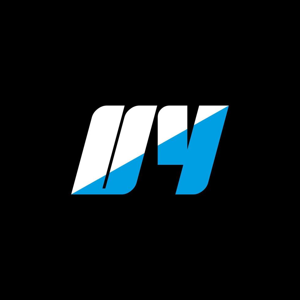 UY letter logo design on black background. UY creative initials letter logo concept. UY icon design. UY white and blue letter icon design on black background. U Y vector