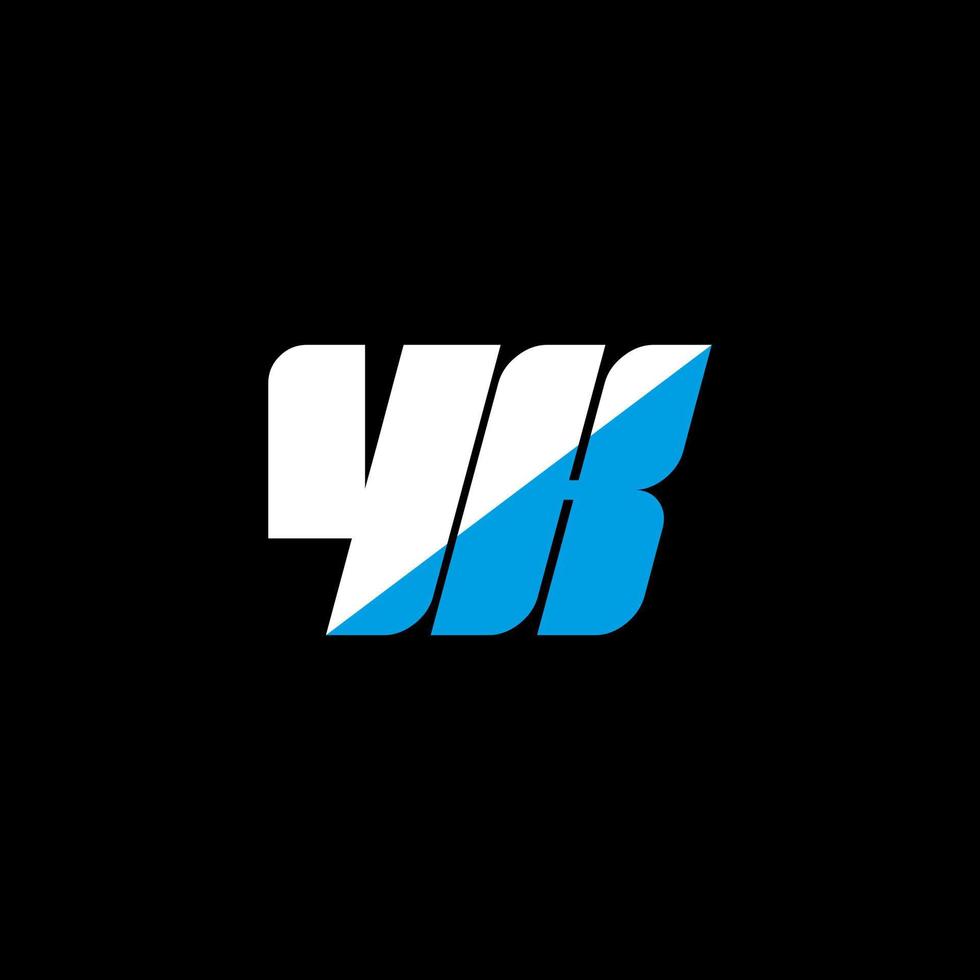 diseño del logotipo de la letra yk sobre fondo negro. yk creative iniciales carta logo concepto. diseño de icono yk. yk diseño de icono de letra blanca y azul sobre fondo negro. si vector